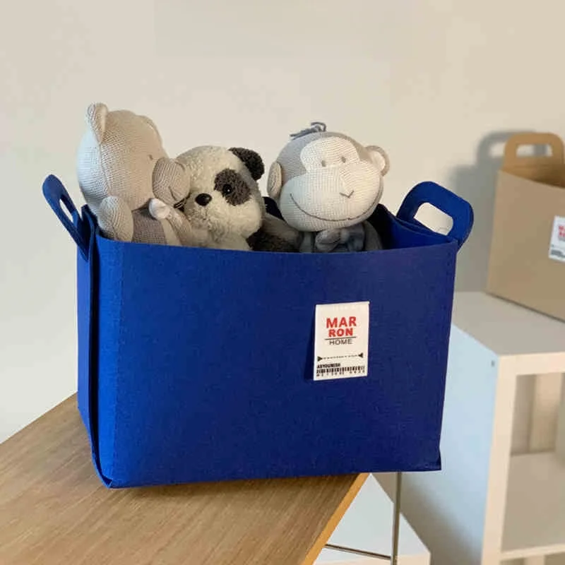 Felt Washing Folding Portable Storage Basket, Dormitory Clothes Desktop Storage Box, Office Snacks File Storage Basket