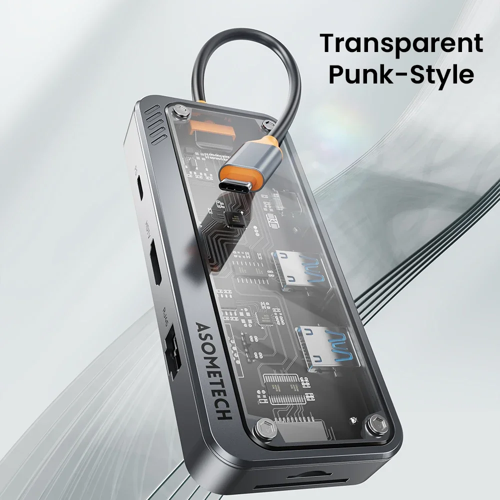 MacbookAirおよびタブレットコンピューター用のUSBcハブ,タイプC,8ポート,rj45,pd,100w,アダプター,USB 3.0,エクステンダー