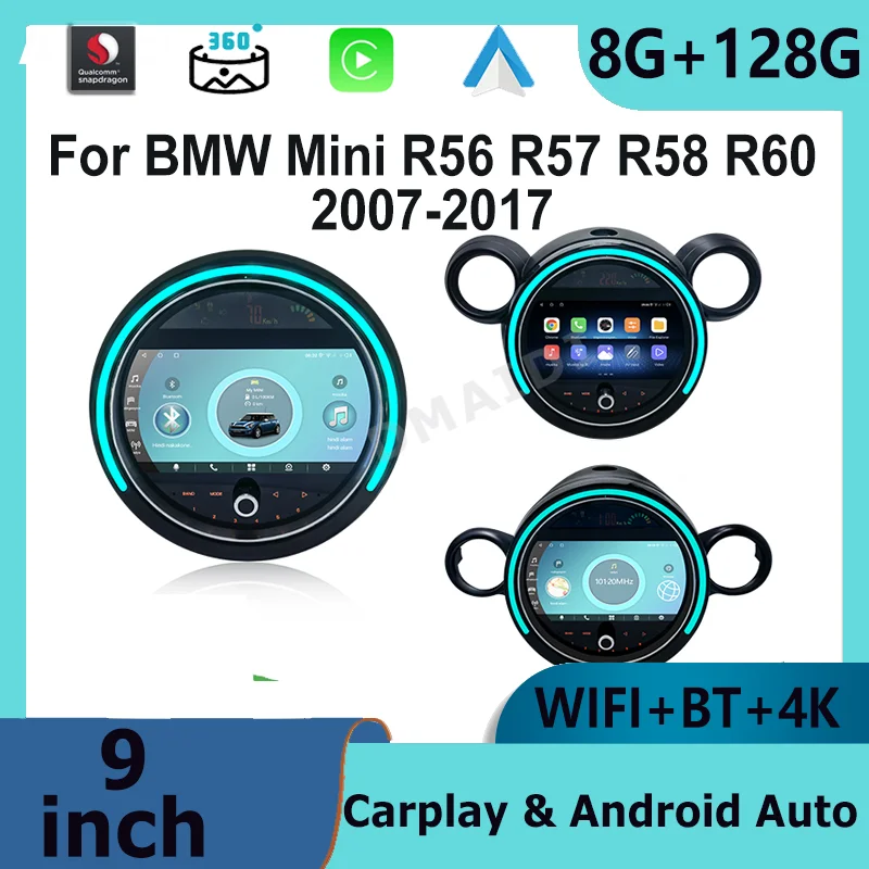 

Carplay For BMW Mini Cooper R56 R57 R58 R60 F54 F55 F56 F60 Android 12 Radio Screen Multimedia Player Car Stereo GPS Navigation