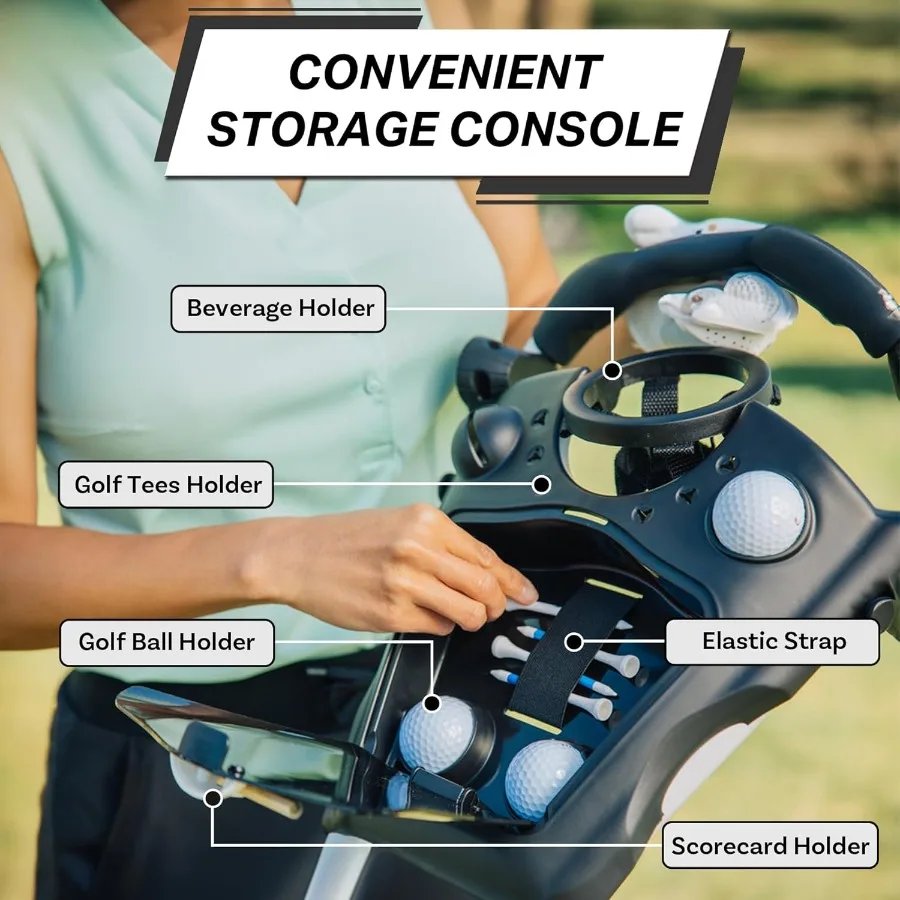 عربة جولف ذات 3 عجلات من CUBE CART لسهولة النقل والتخزين - آلية فتح/إغلاق بخطوتين - أصغر قابلة للطي