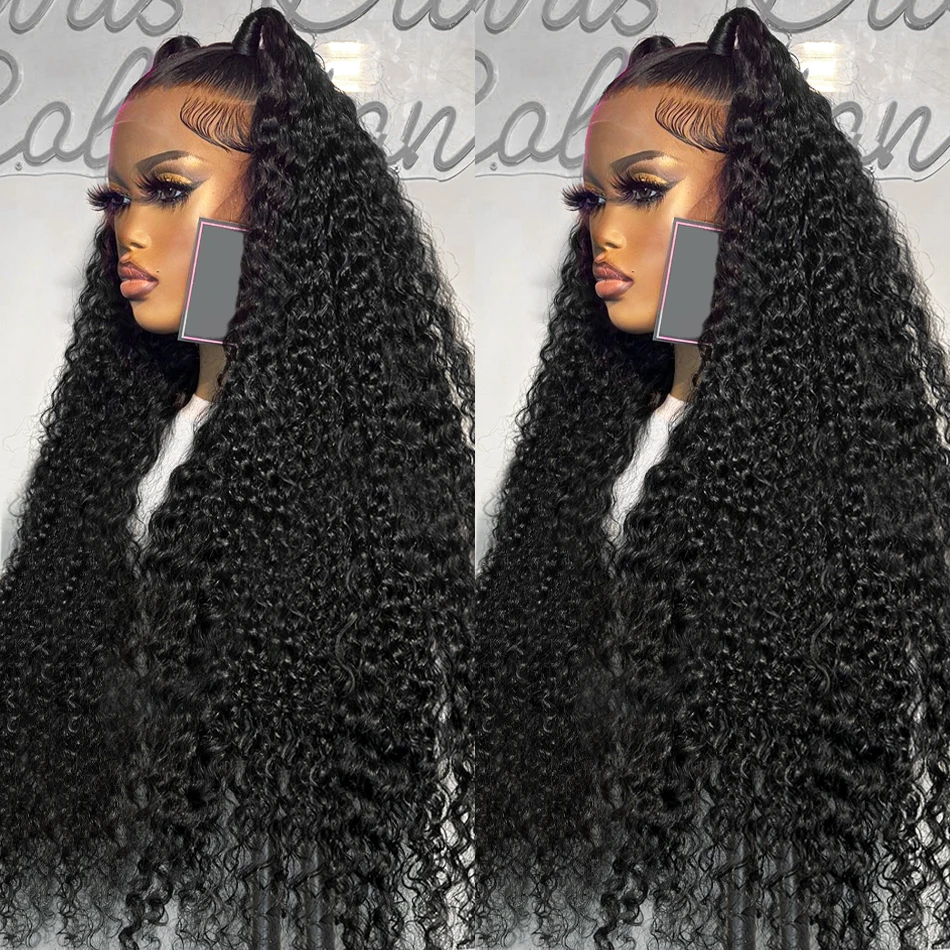 30 inch HD 13x6 Curly 250% Deep Wave Lace Front Human Hair Wig Transparent 13x4 Lace Frontal Wig 5x5 Glueless Ready To Wear Wig