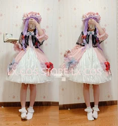 Anime Touhou Project Patchouli Knowledge Outfit Lolita Dress Daily Uniform Cosplay Costume Women Halloween New