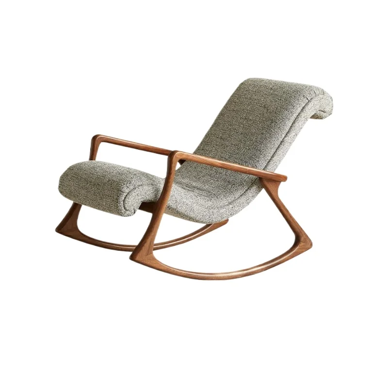 LMM balcony lunch break lazy sofa rocking chair living room log leisure chair complete