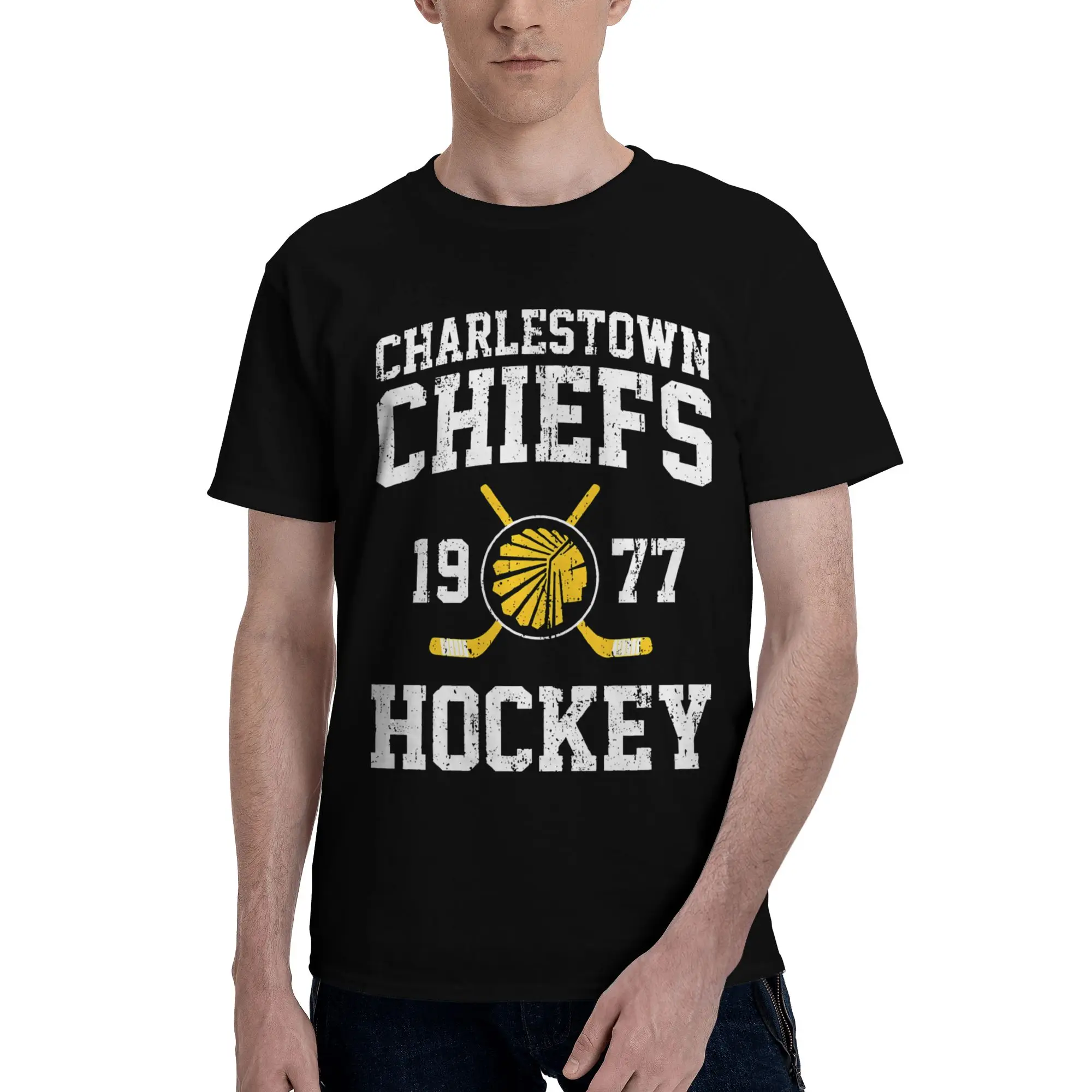 Charlestown Chiefs Hockey Regular Style Reversible T-shirt Niche Lazy Style Women's T-shirts