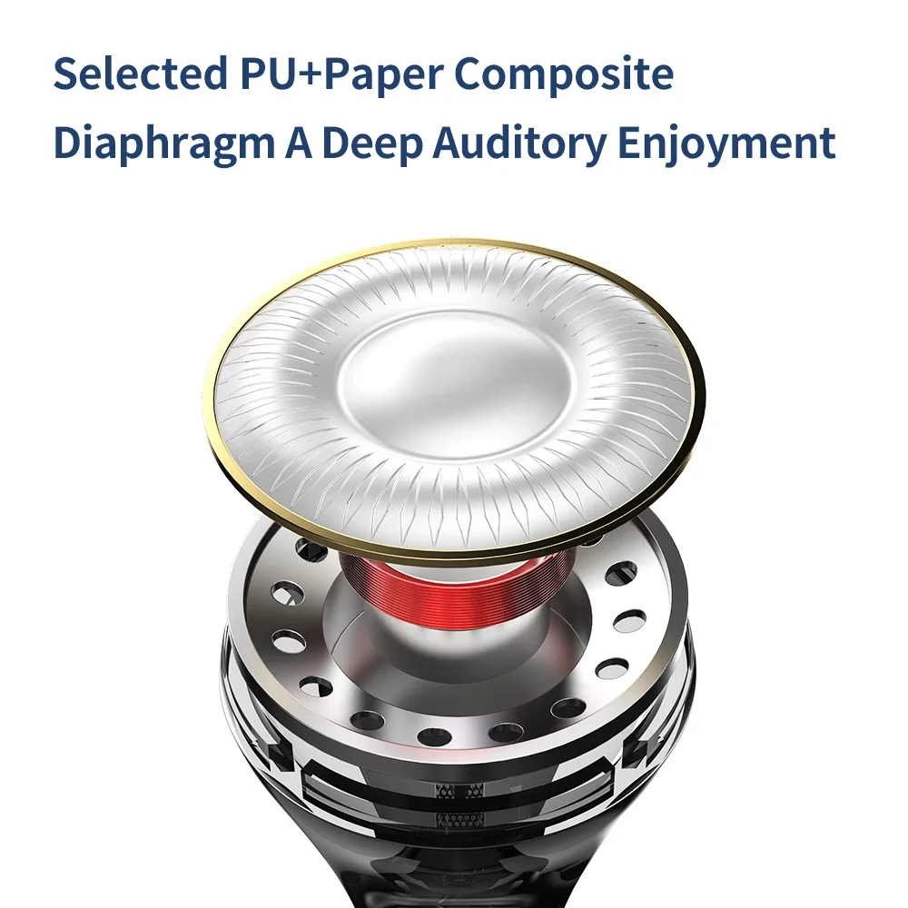 TRN Seahorse In Ear Earphones 14.2mm Dynamic Driver Unit PU+Paper Diaphragm Wide Earphone