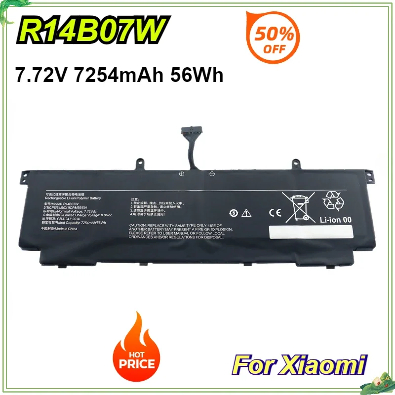 New R14B07W Laptop Battery for Xiaomi Book Pro 14 2022 7.72V 7254mAh 56Wh