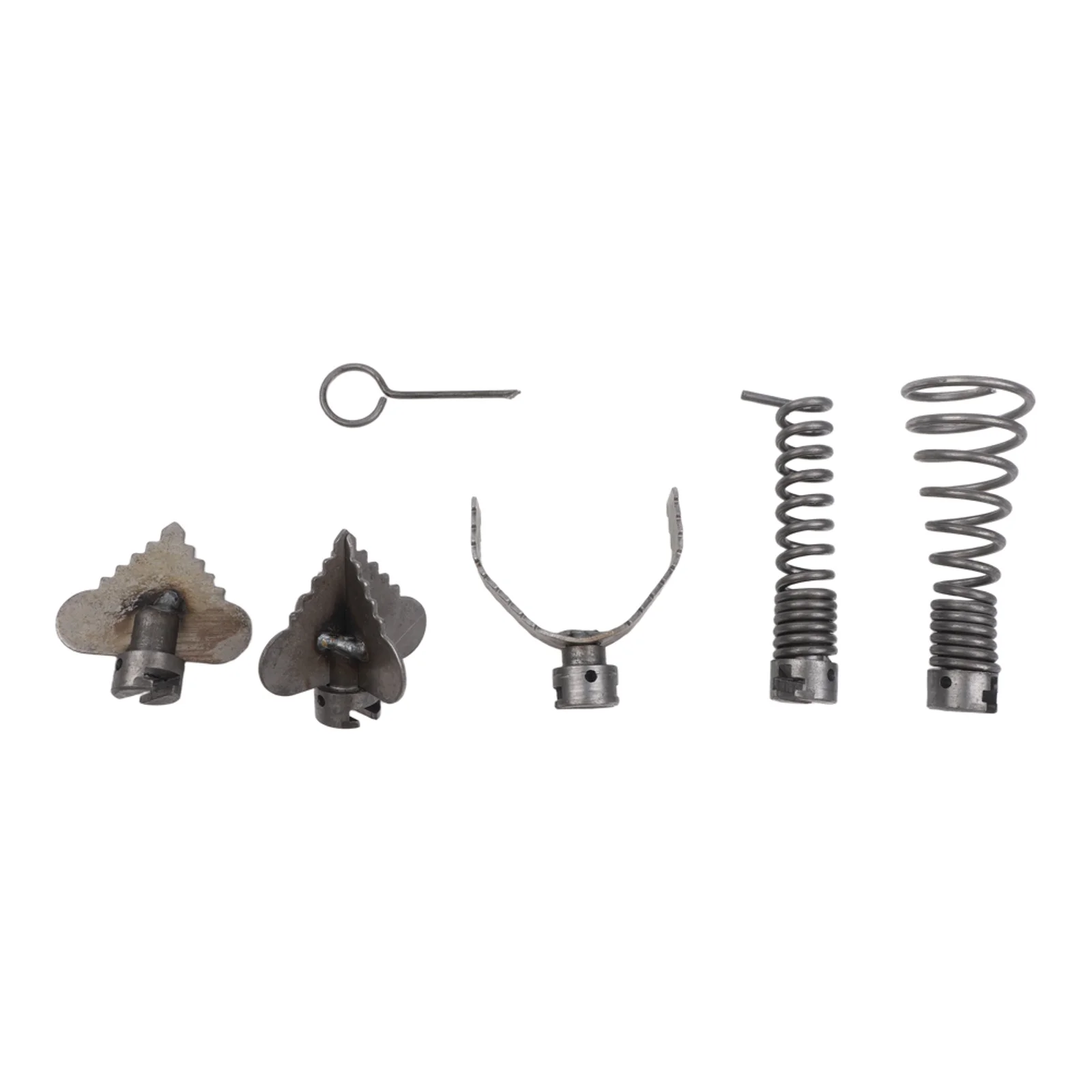 6-Piece Heavy Duty Pipe Cleaning Kit with Multiple Cutting Tools and Springs for Comprehensive Pipe Maintenance