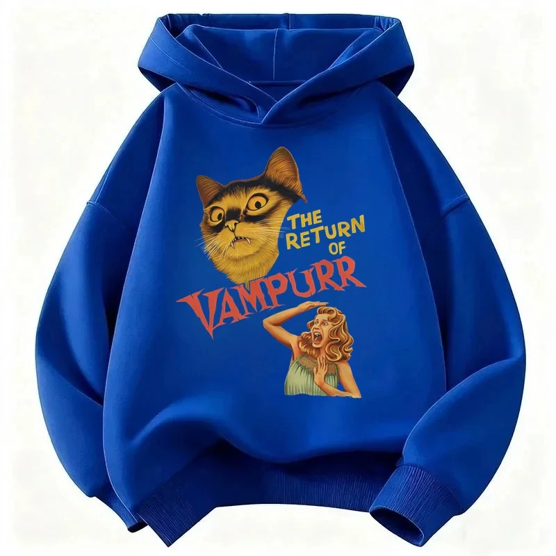 Halloween hit children's warm plush hooded sweater for boys and girls - sporty, breathable and warm pullover shirt