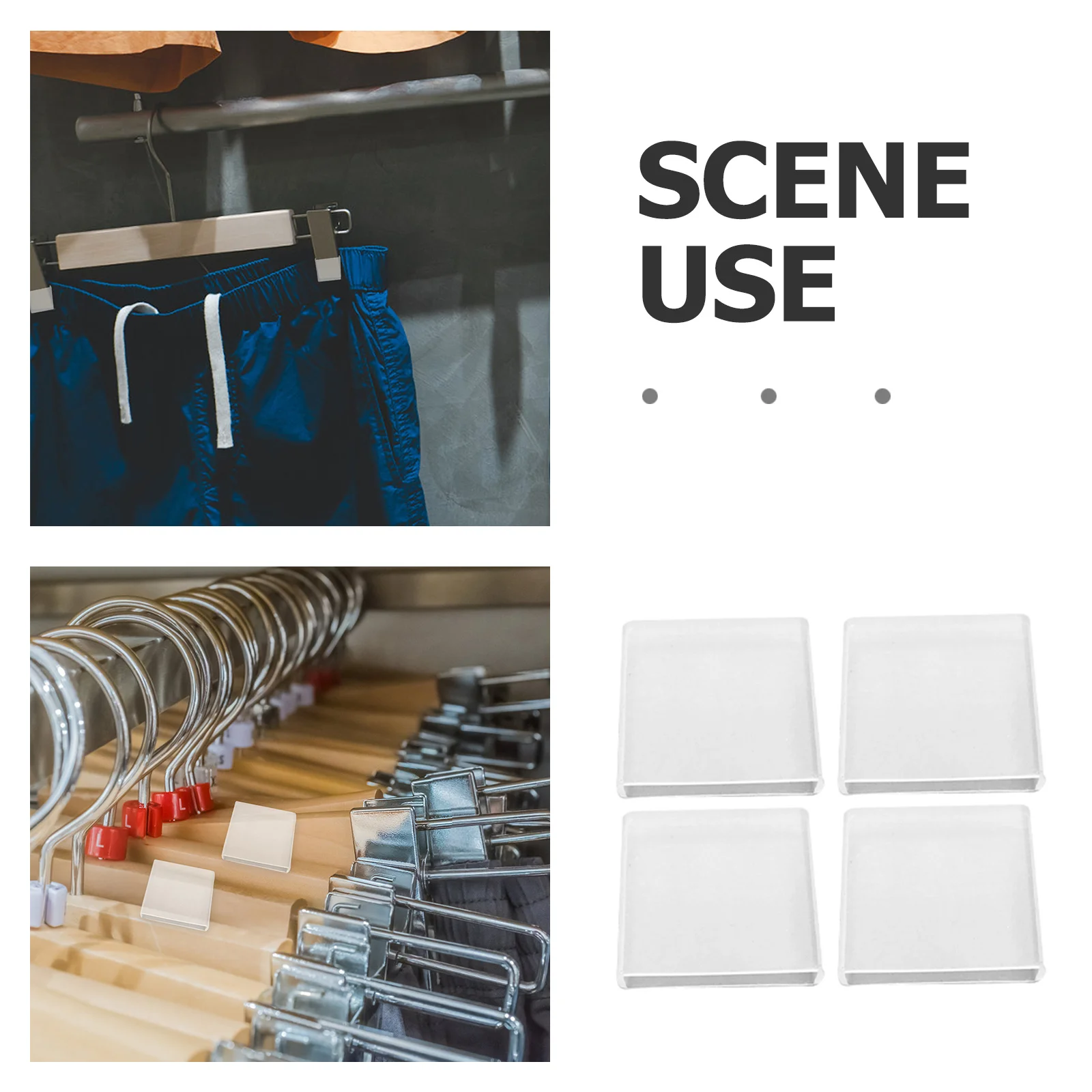 50 قطعة شماعات سيليكون السيطرة واضح المضادة للانزلاق السراويل حامل ل رفوف الملابس عدم الانزلاق حماية قطاع شفاف حجم قياسي #4