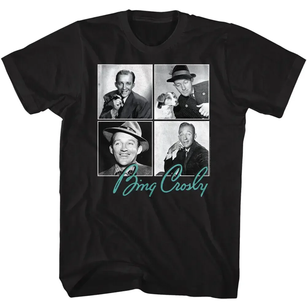 

Bing Crosby T-Shirt Holiday Music Four Square Mens Official New Black Cotton