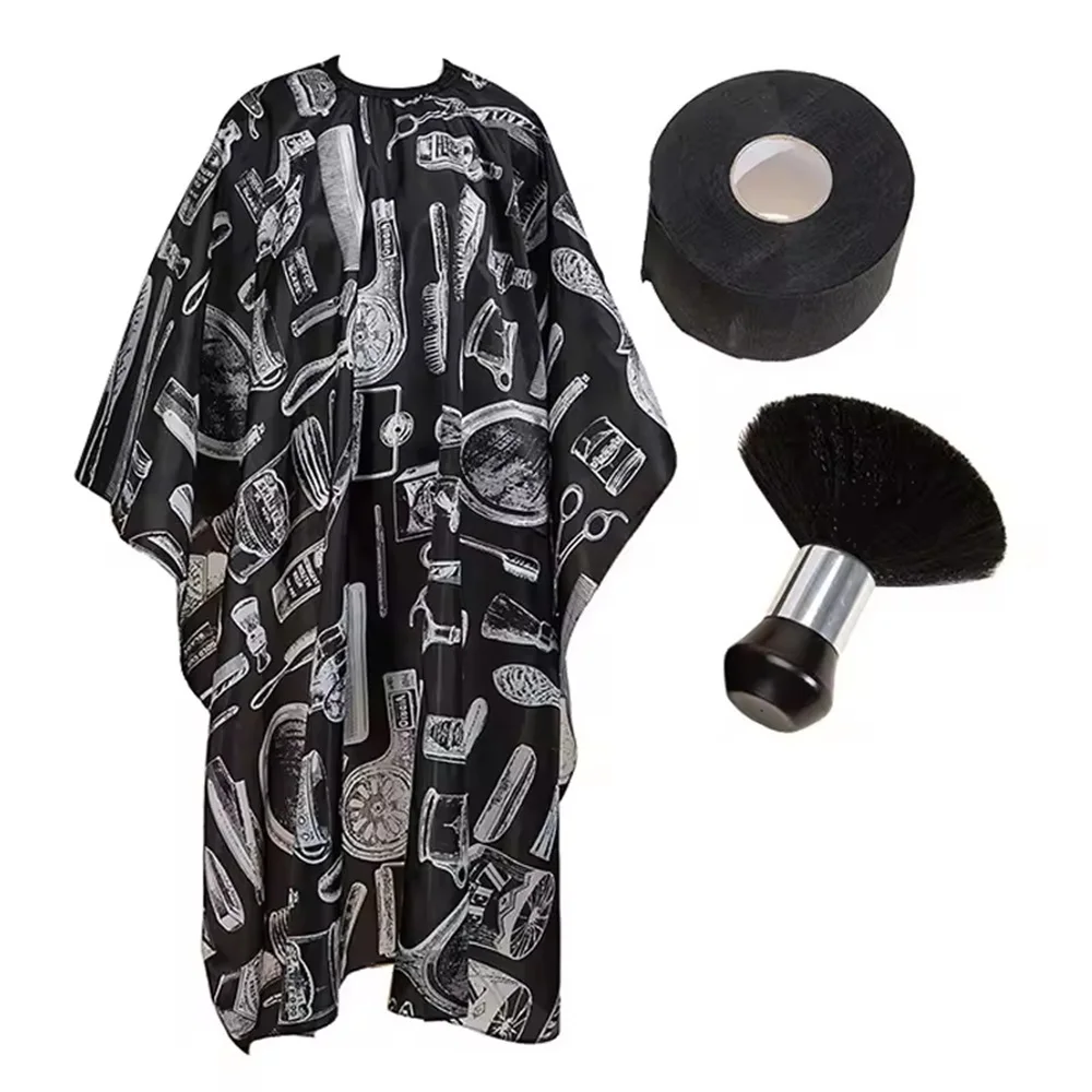 

3PCS Gair Cutting Bag Set Waterproof Hair Cutting Hat With Neck Dust Collector Professional Hair Salon Hair Dressing Brush Set