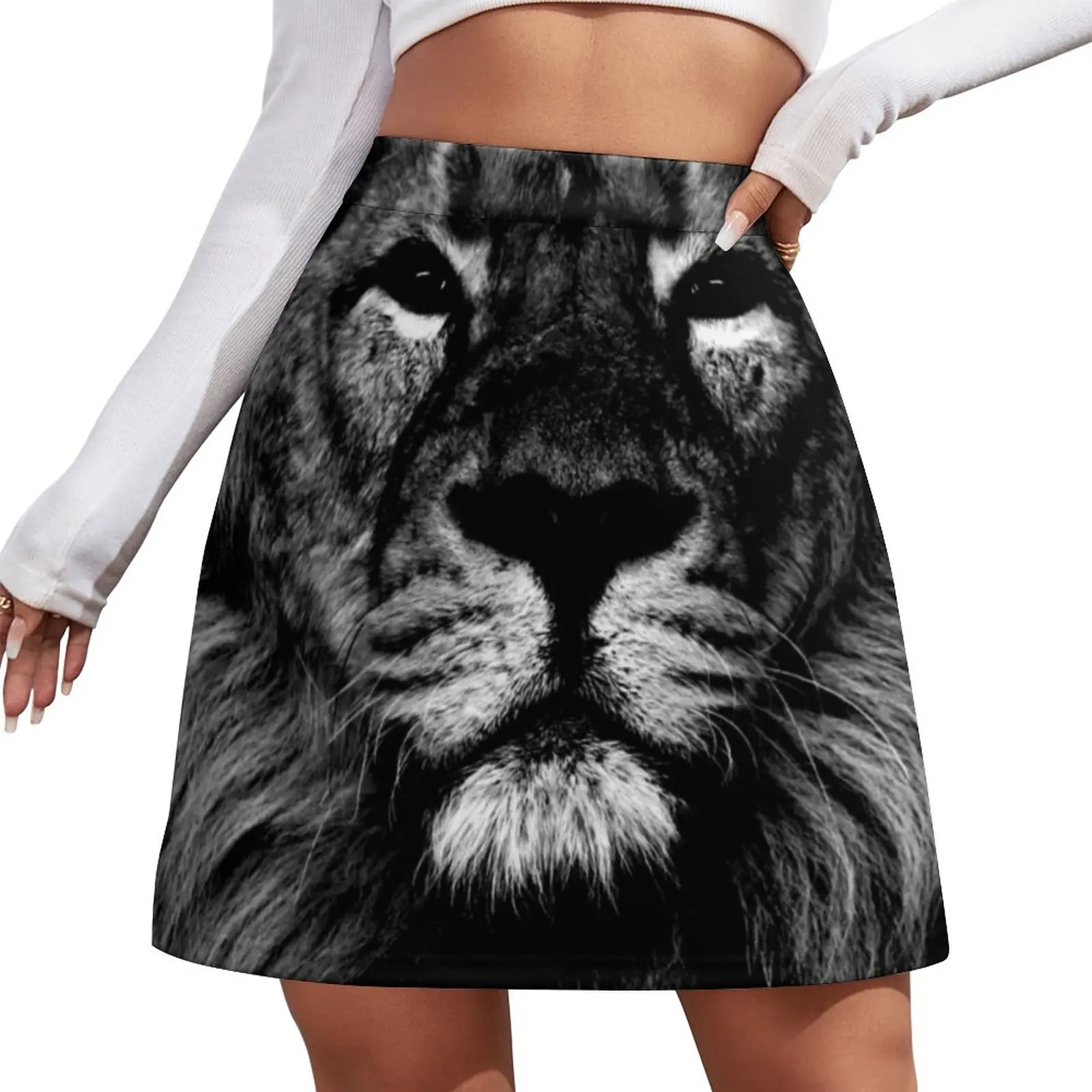 lion, indian lion Mini Skirt midi skirt for women Korean clothing