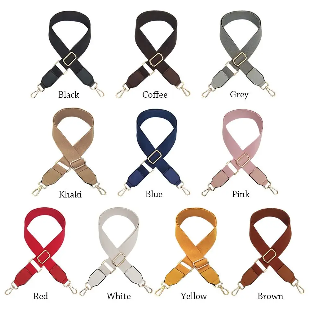 Fashion Wide Bag Strap Replacement Adjustable Handbag Belt Canvas Solid Color Shoulder Bag Strap