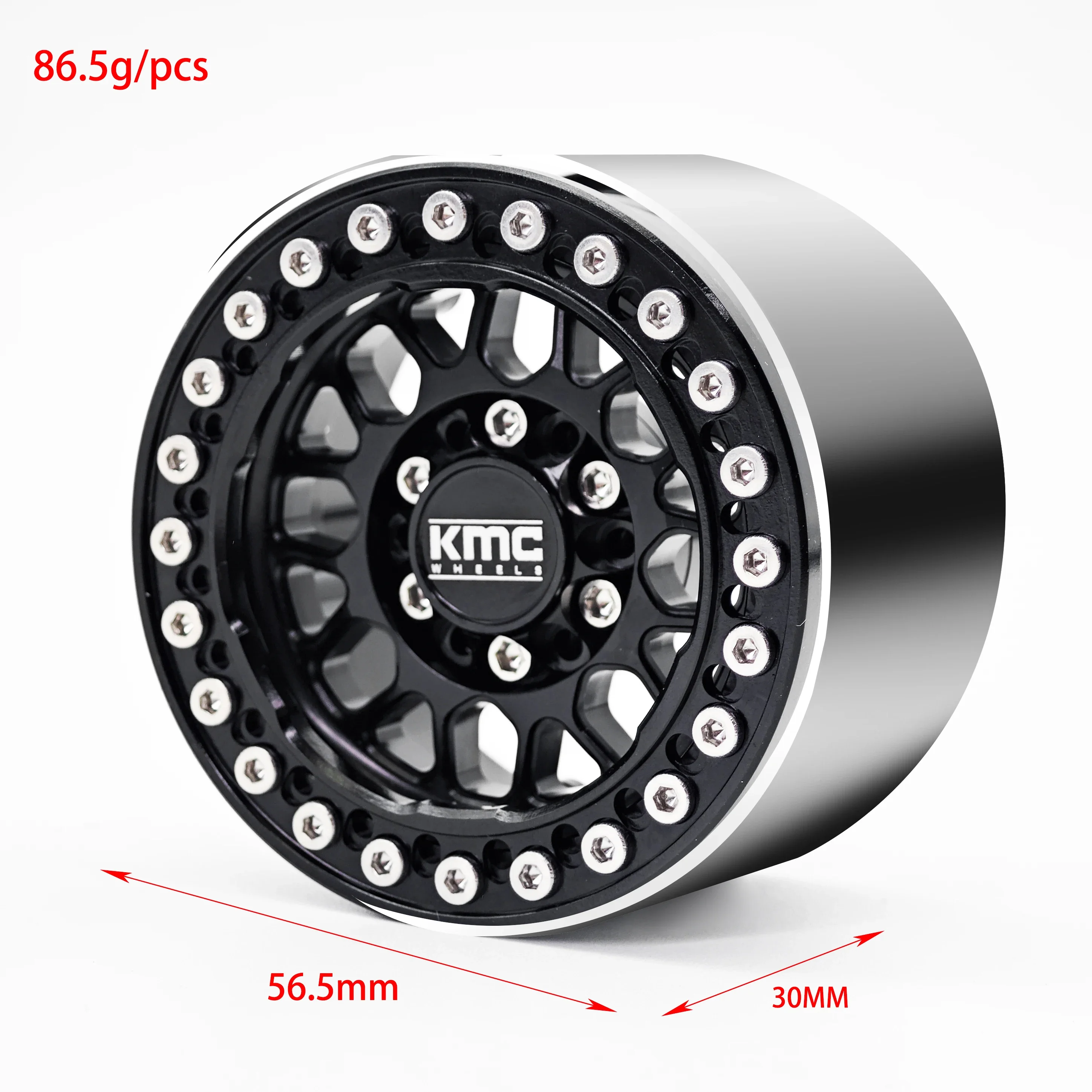 KMC 1.9 Inch Beadlock Aluminum Alloy Wheel Hub for 1/10 RCSCX10 TRX4 D90 MK07 Crawler Car Upgrade Parts