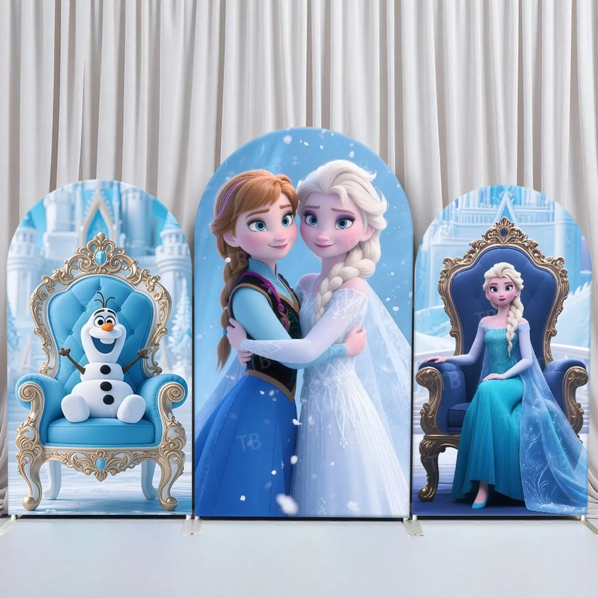 

Disney Frozen Theme Arch Backdrop Cover for Girls Birthday Party Decor Baby Shower Photography Background Wall Elastic Fabric