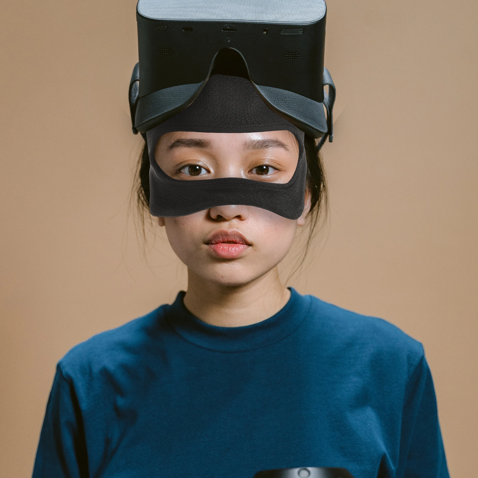 

Adjustable Vr Headset Eye Cover Sweat Band Breathable Lightweight Fit Most Head Sizes Easy Clean Replaceable Mask For Vr Games