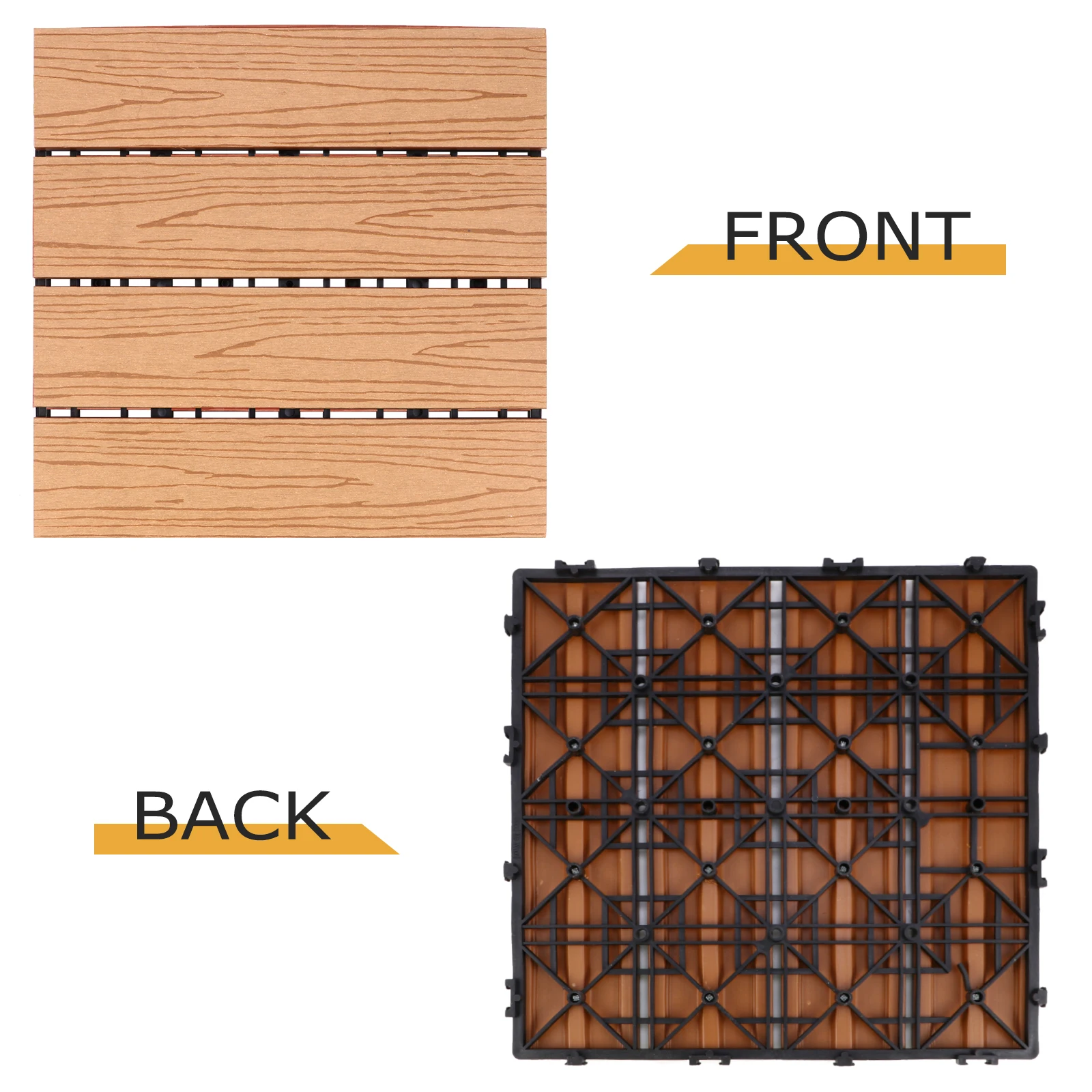 

1pc Durable Wood-Plastic Splicing Moisture Corrosion Resistant Outdoor Floor For Garden Balcony Yard Backyard Splicing Flooring