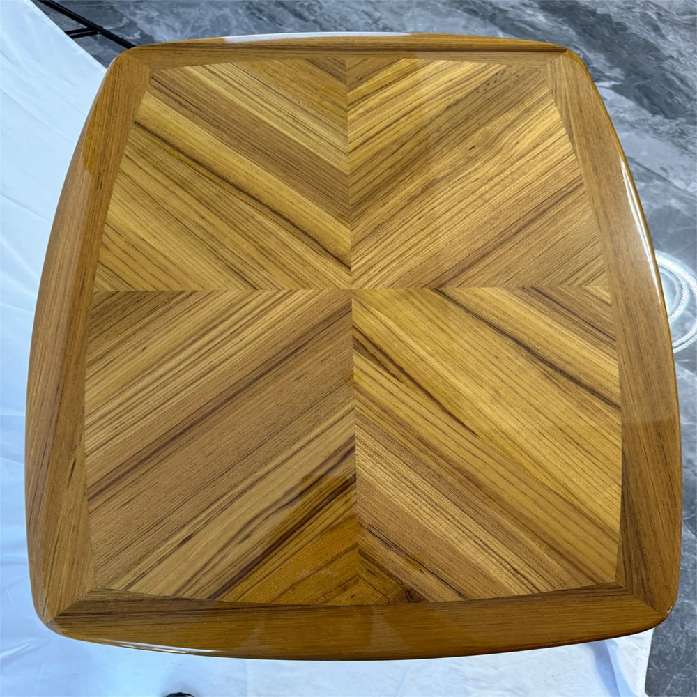 High Gloss Varnished Teak Table Top 500x700mm,19.7x27.5 Inch Barrel Shaped Marine Boat Yacht RV TGH5070