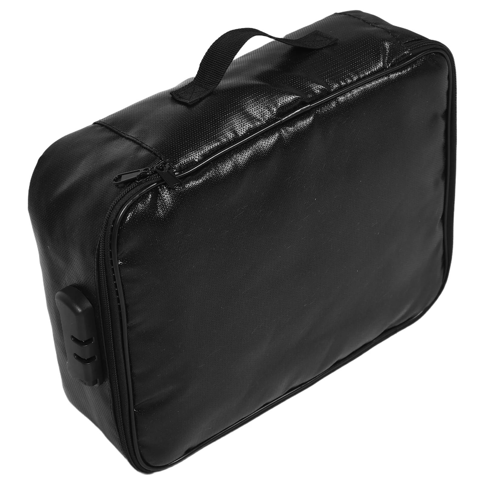 Tas Dokumen Tahan Api Hitam Kapasitas Besar Pengatur File Dengan Kunci Kotak Penyimpanan Sertifikat Tahan Air Untuk Paspor Uang Tunai