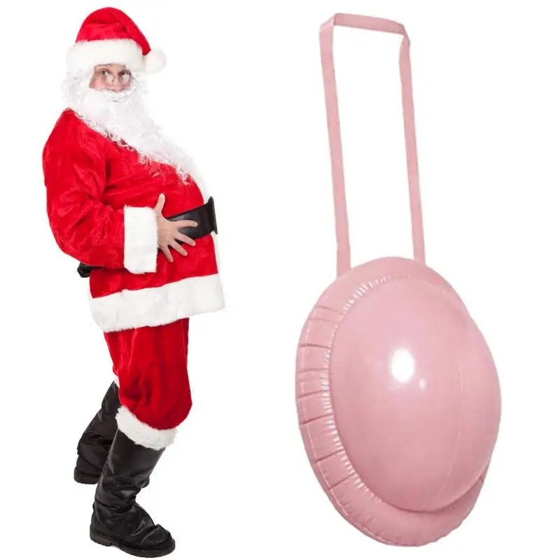 Funny Inflatable Fake Santa Claus Belly Fake Pregnant Belly Costume Christmas Play Playing Santa Halloween Cosplay Dress Party