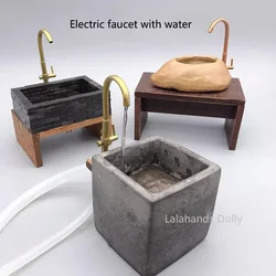 Doll House Miniature Kitchen Furniture Item Mini Faucet Wash Basin Set (water Available) Doll House Kitchen Furniture Decoration