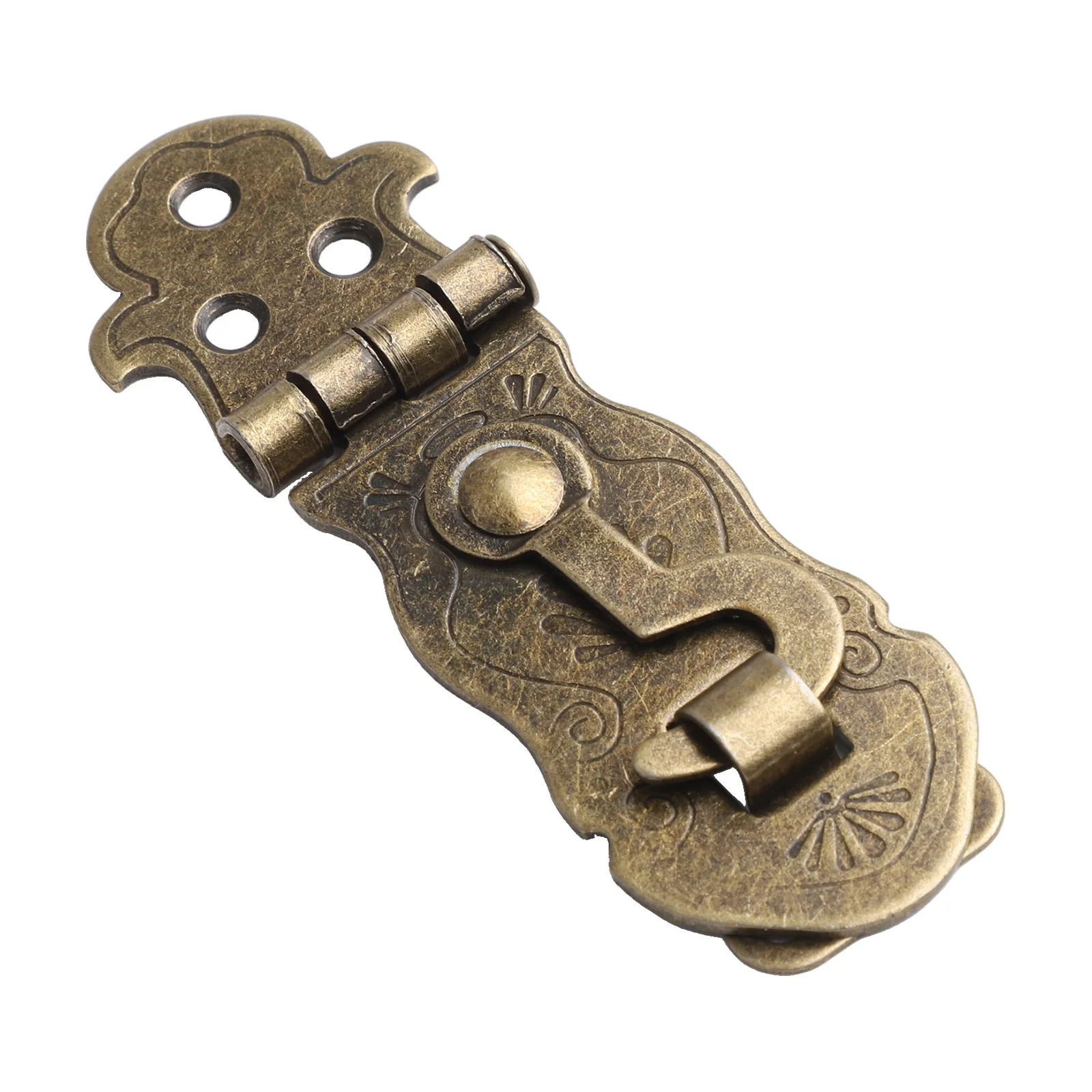 Retro Suitcase Lock Chest Box Clasp Hasp Latch Wooden Box Lock Buckle Bronze Decorative Latch Clasps Lock Furniture Hardware