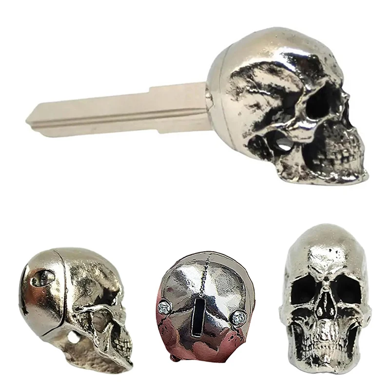 Demon Skull Key Pendant Metal Skull Key Cover Universal Modified Key Decoration,Witchy Car Accessories, Key Cover For Motorcycle