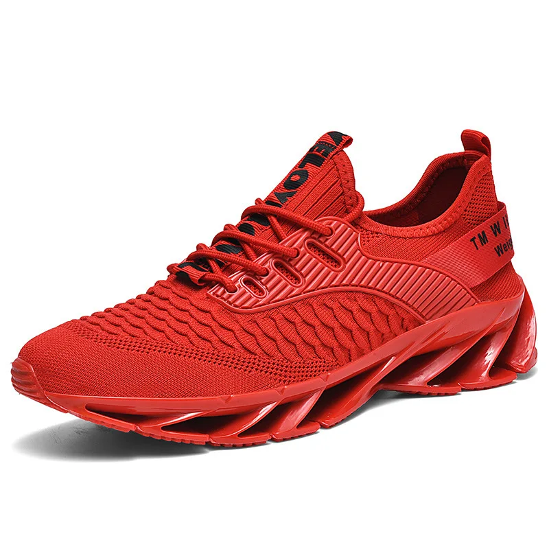 2024 Men\'s Safety Work Shoes Burst Men\'s Shoes Red Shock-absorbing Sports Casual Running Shoes Increase Men\'s Blade Shoes