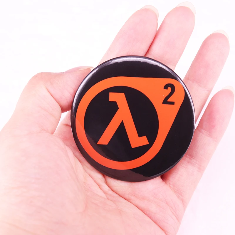 Half Life Game Lambda Symbol Pinback Button Pin Gamer Friend Tinplate Badge 58MM