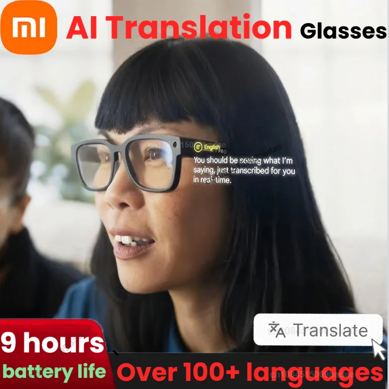 

Xiaomi AI Translation Смарт-очки Bluetooth-наушники для звонков УФ-защитные линзы с подключенной рамкой Спортивные солнцезащитные очки на открытом воздухе