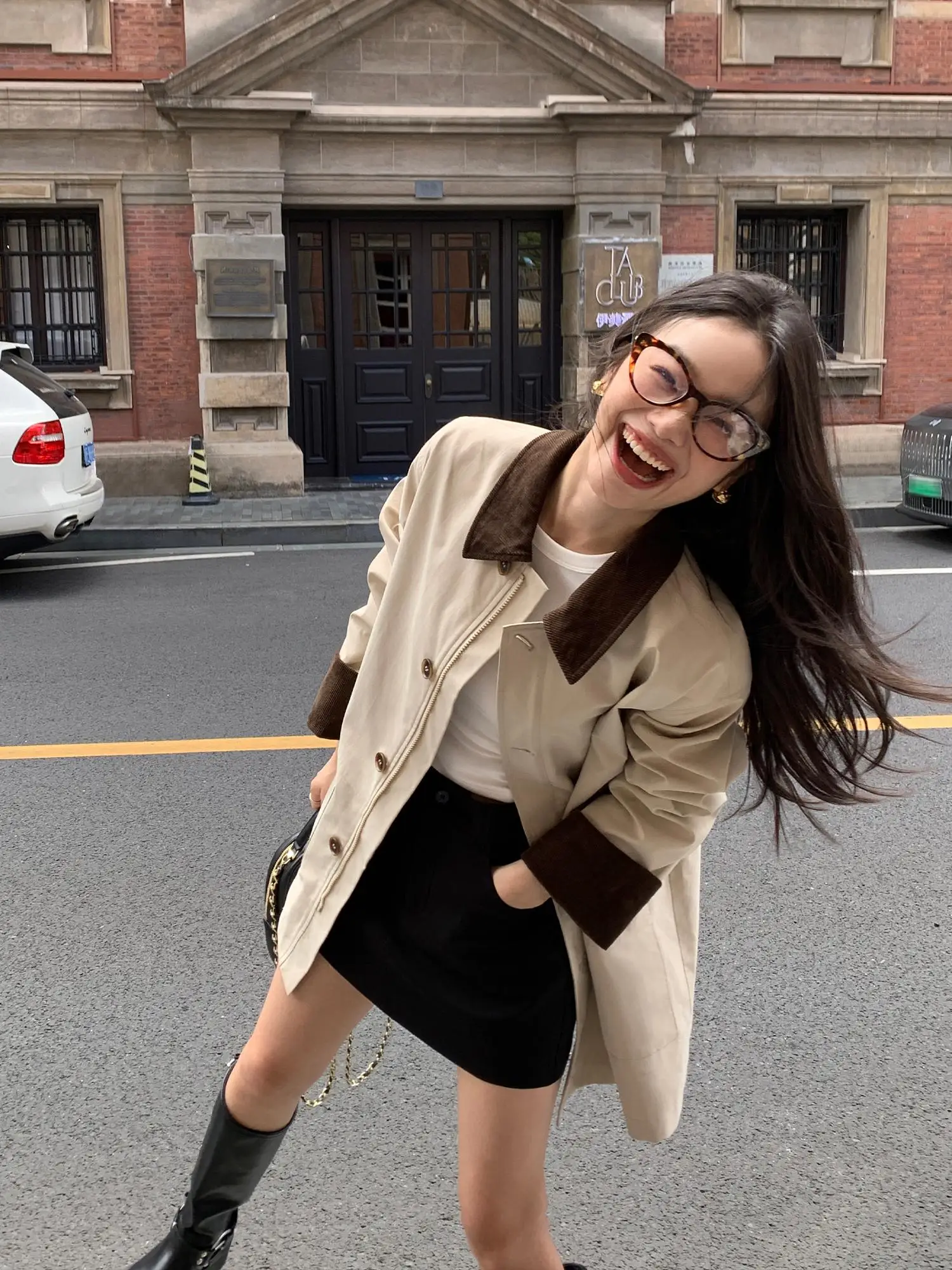 

Pusumede Wed Design Sensation Color Blo Windbreaker Jaet Women's Loose Long Sve Zipper Closure Polyester Fibre Coat