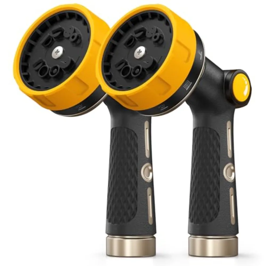 

Garden Hose Nozzle Heavy Duty Metal Thumb Control Spray Nozzle for Car Wash Watering Lawn and Pets High Pressure 10 Patterns Du