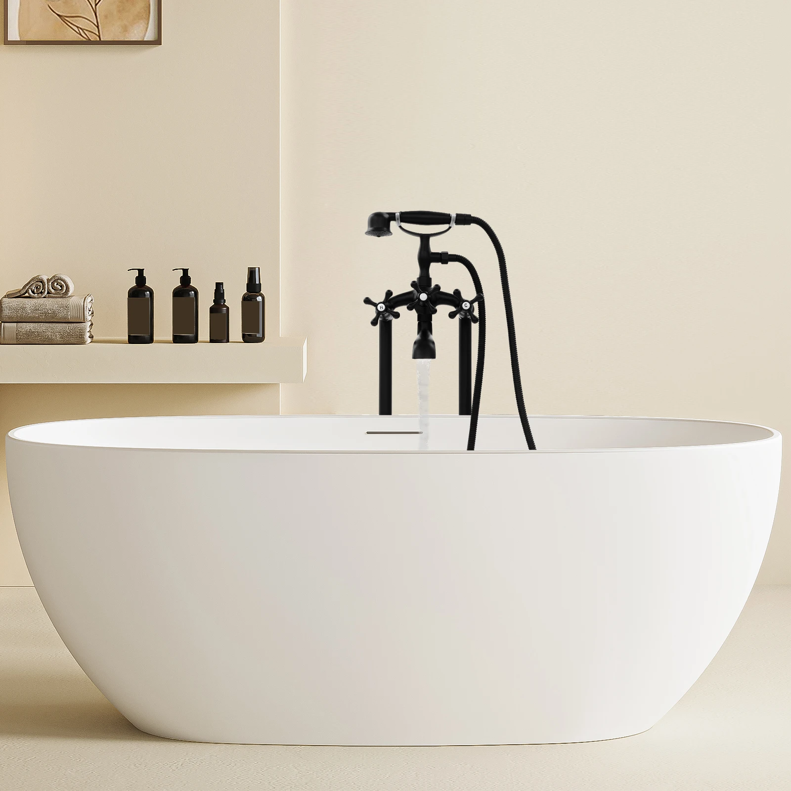 

Freestanding Bathtub Faucet Floor-Mounted Tub Filler Bathtub Faucet for Homes Hotels School Apartments Swimming Pools Gyms