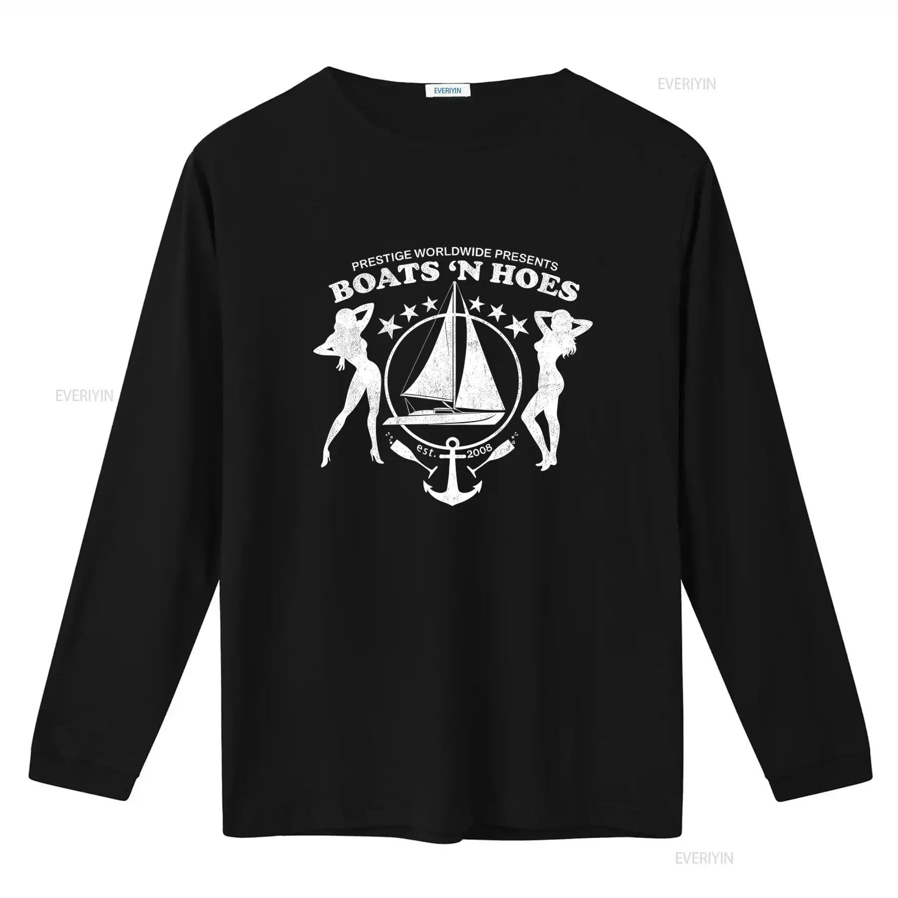 Prestige Worldwide Presents Boats N Hoes T Shirt Est 2008 Sailboat Anchor Star Design Comedy Rap Fun Summer vintage Washed