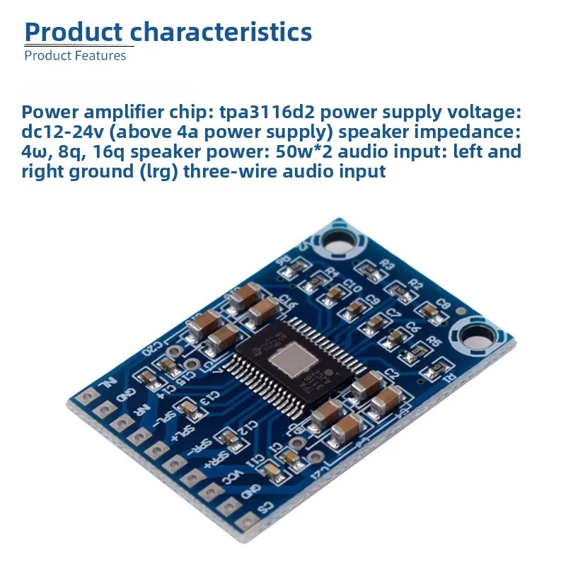 Ultra Thin TPA3116D2 Digital Audio Amplifier Board Class D Dual 50W Mini Version
