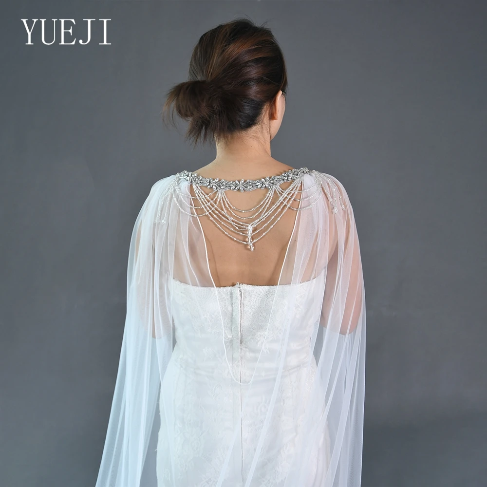 

YUEJI Luxury Bridal Shawl With Sparkly Shoulder Chain Wedding Gowns For Bride Luxury Вечернее Платье YJG83