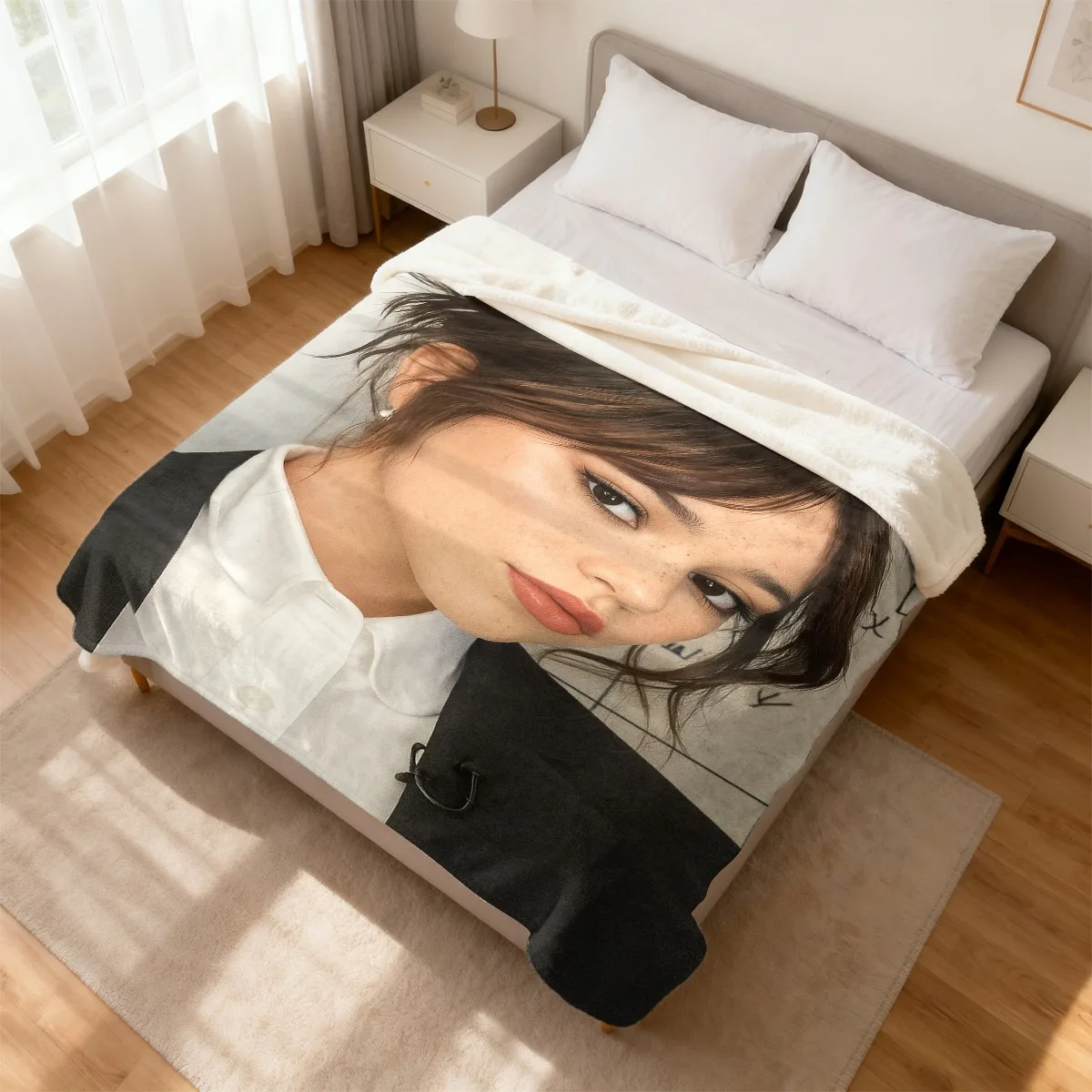 Customize Jcannelle Ortega Design Printed Flannel Throw | Cozy Warm, Versatile, Digitally Printed Polyester, Ultrasonic Embossed
