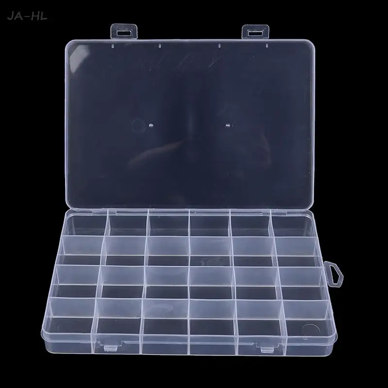 24 Compartments Plastic Box Case Jewelry Bead Storage Container Craft Organizer 18.7cm x 12.7cm x 2cm