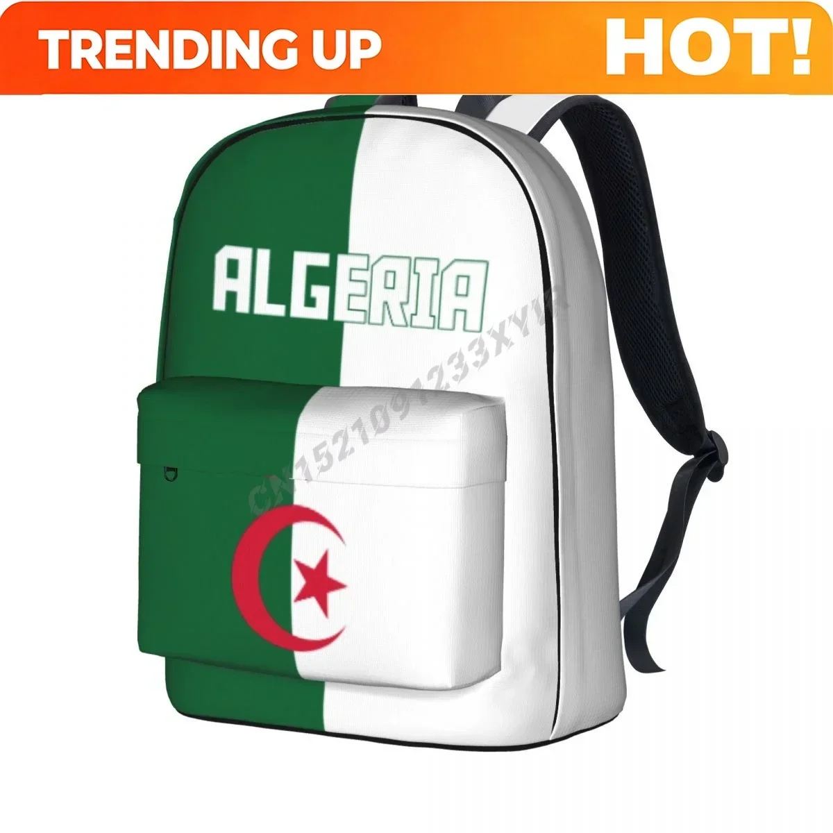 Custom Bag Unisex Backpack Algeria Flag Algerian Stitch Schoolbag Messenger Bag Case Laptop Travel Bag Mochila Gift