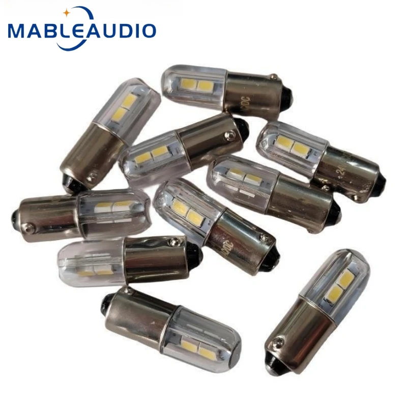 5 STKS 12 Volt/24 Volt Lamp BA9S SMD 2835 LED Lamp Audio Eindversterker Voeding LED Signaal indicator