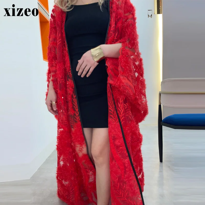 XIZEO-cárdigan de manga larga para mujer, caftán de estilo africano, a la moda, ideal para regalo de boda y fiesta, Otoño e Invierno