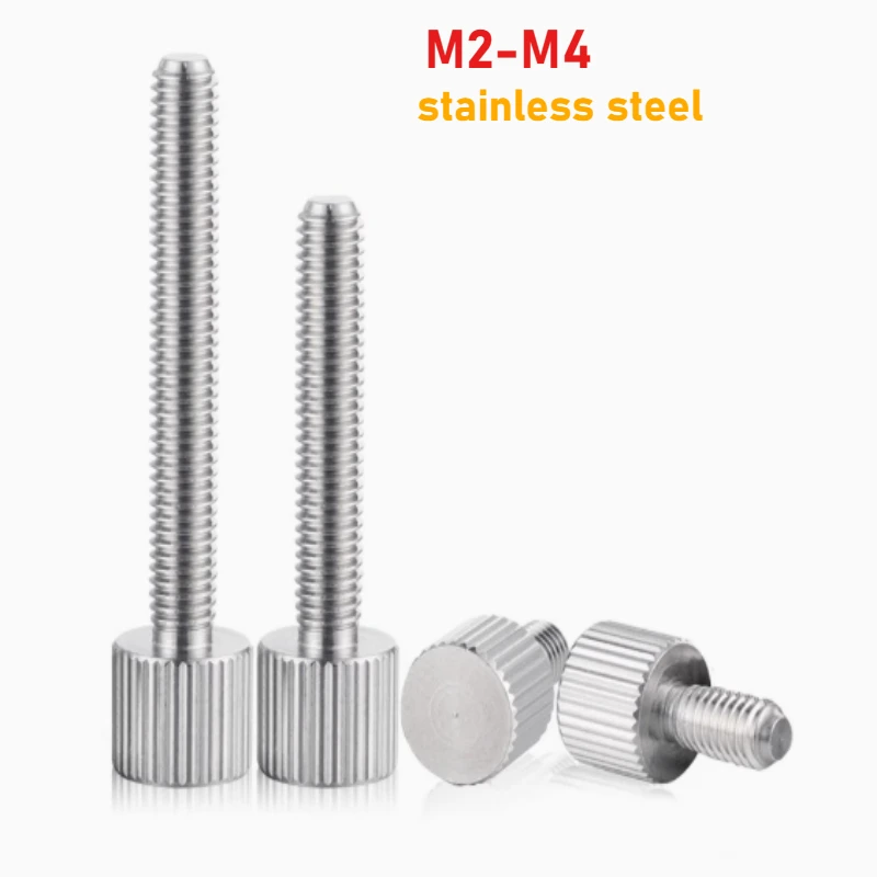 Gb836 M2 M2.5 M3 M4 304 Stainless Steel Thumb Screws Flat Round Knurled Manual Adjustment Screws Thumb Bolts