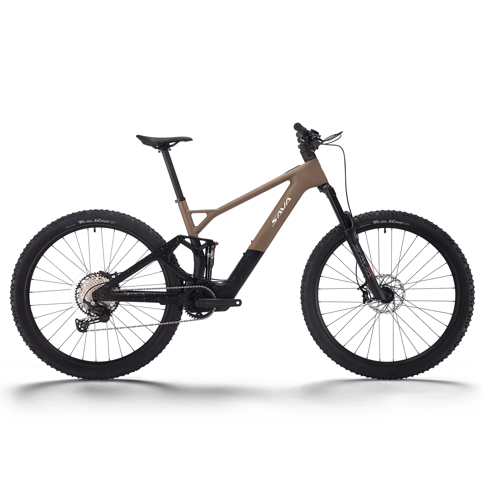 SAVA E-BIKE Full Carbon Fiber Mountain Bike Adjustable Air Suspension Fork 12-Speed Off-Road Electric Assist Mountain Bike image 3
