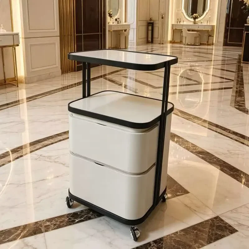 Removable Beauty Salon Storage Cart With Drawers Hair Dryer Holder For Hairdressers Tattoo Spa Professional Trolley Organizer