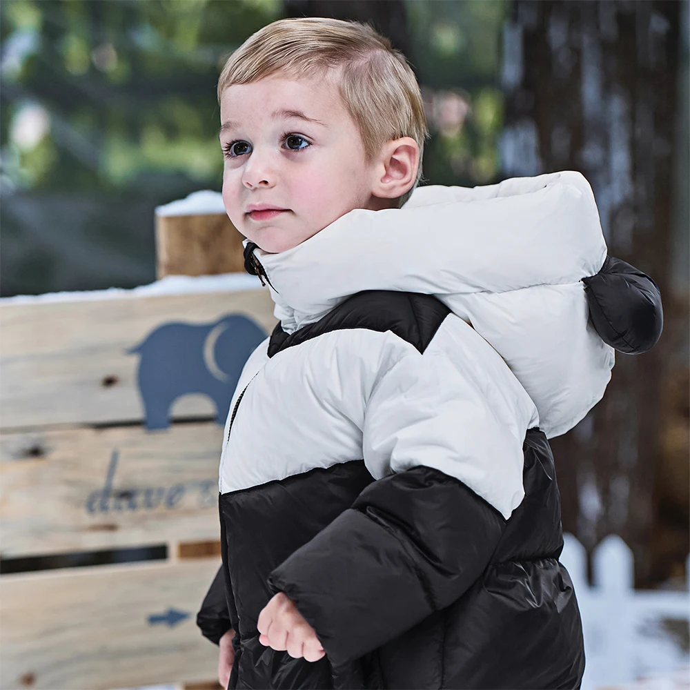 Dave Bella Boys Down Jacket Autumn Winter Kids Plush Warm Hooded Waterproof White Duck Down Overcoat Children Clothing DB4251069
