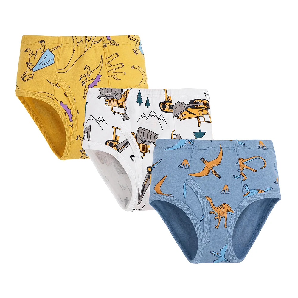 

Boys' Underwear, Pure Cotton, Breathable Dinosaur Car Cartoon Printed Shorts, Large, Medium, And Small Boys' Triangle Underwear