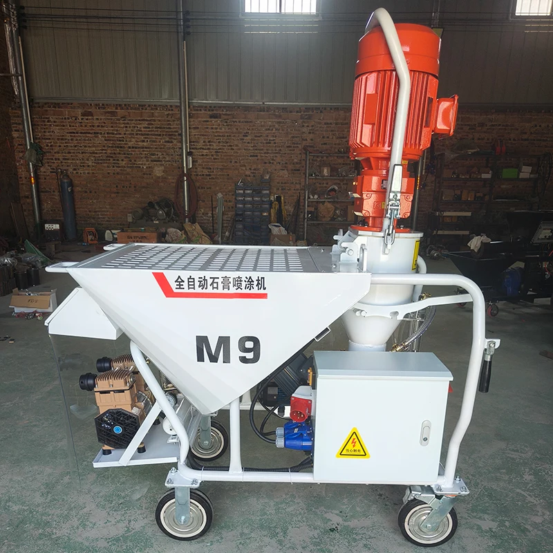 airbrush wall painting new condition cement paint texture tool belt pump dry powder gypsum sprayer