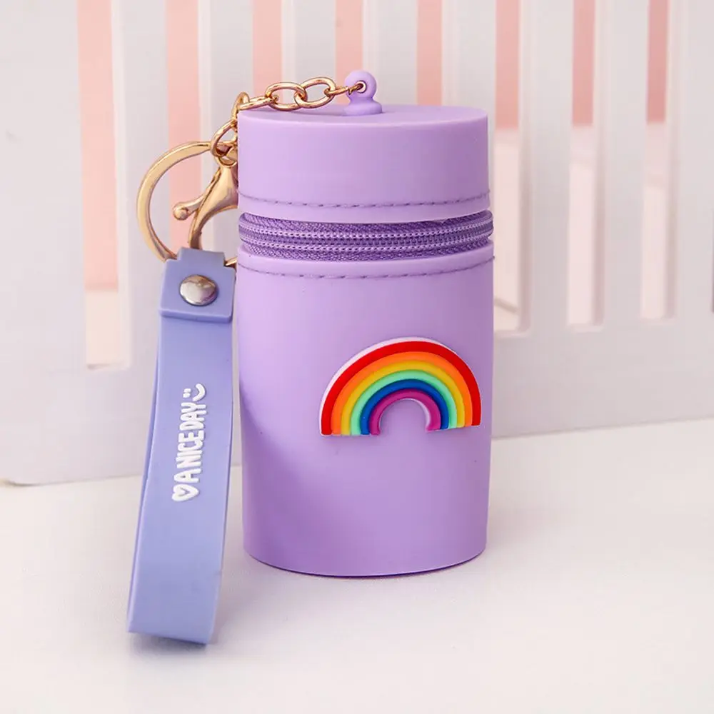 Lovely  Multifunctional Coin Pocket Portable Cute Pattern Coin Purse Bucket Bag Key Chain Headphone Storage Bag