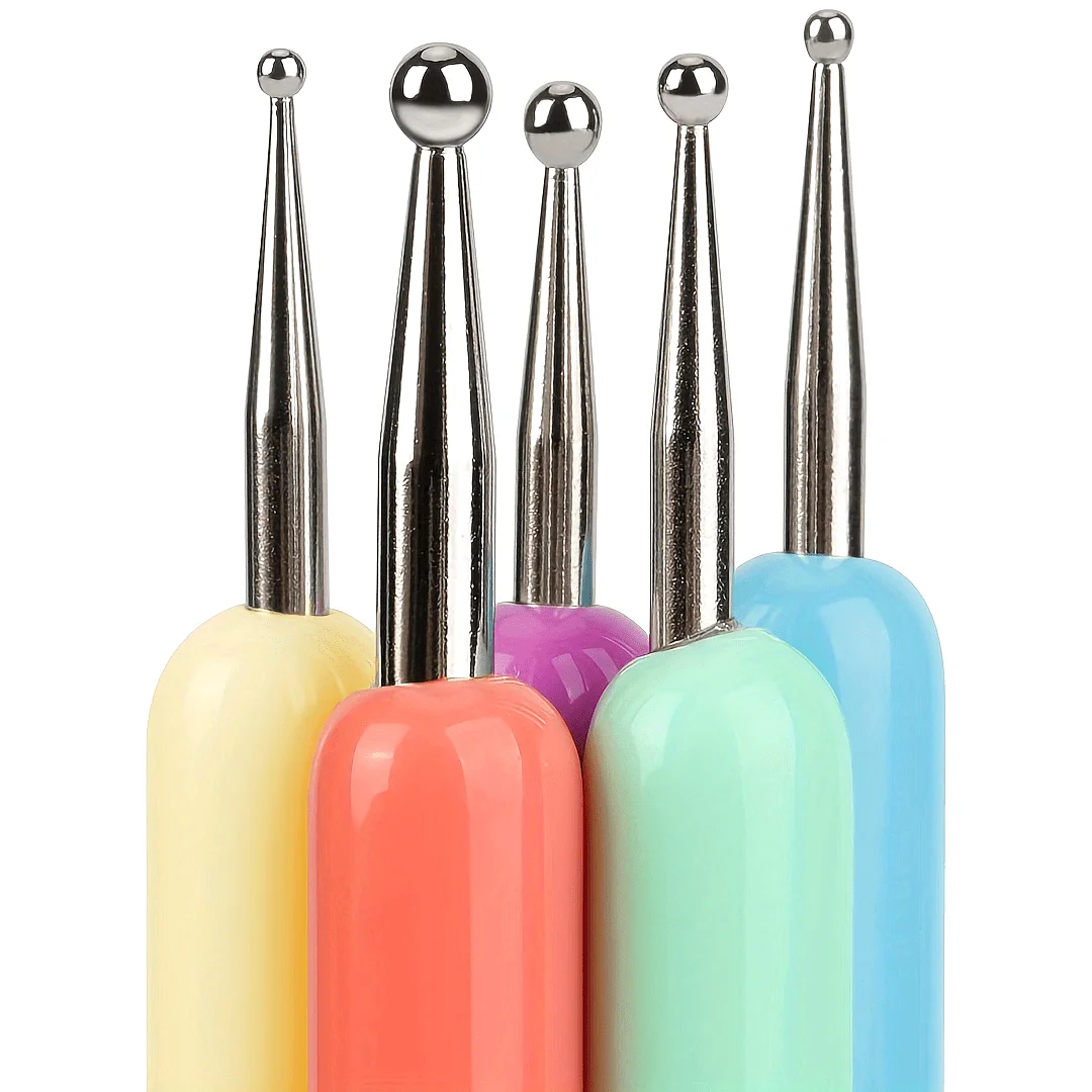 5pcs/Set Double-ended Silicone Head Carving Dotting Pen Brush Modeling Dotting Nail Art Pottery Clay Tool DIY Sculpting Tools