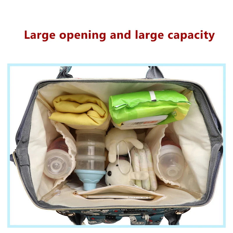 LEQUEEN Mommy Diaper Bags Women Backpack Large Capacity Organizer Waterproof Wide Opening Mummy Baby Nappy Travelling Bagpack